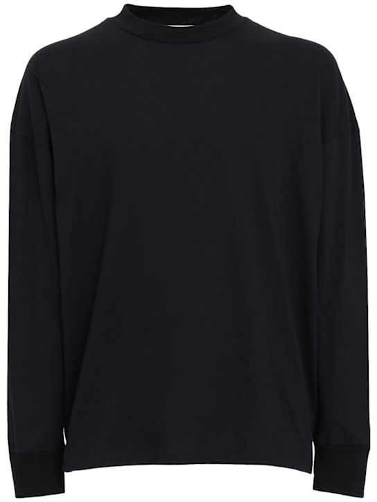 The Row: Drago long sleeved cotton t-shirt - Black - men_0 | Luisa Via Roma