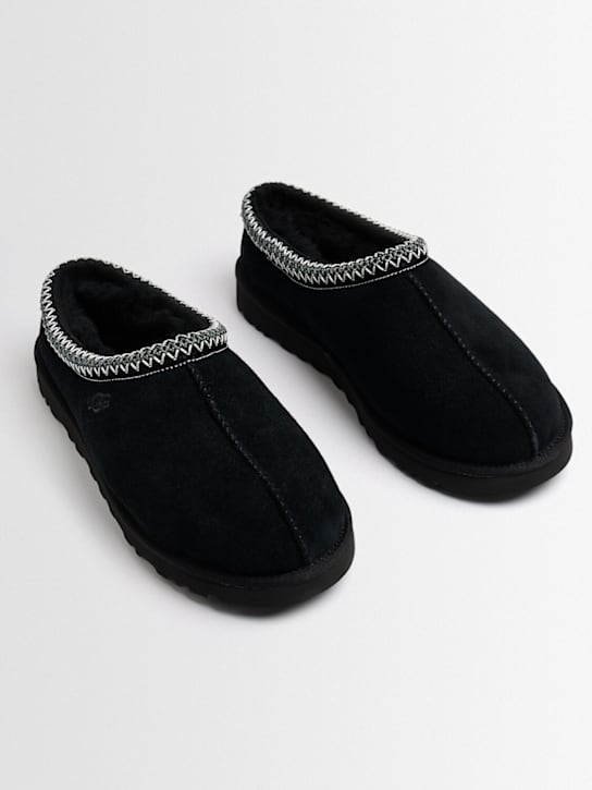 Ugg: Tasman II suede & shearling loafers - Black - men_1 | Luisa Via Roma