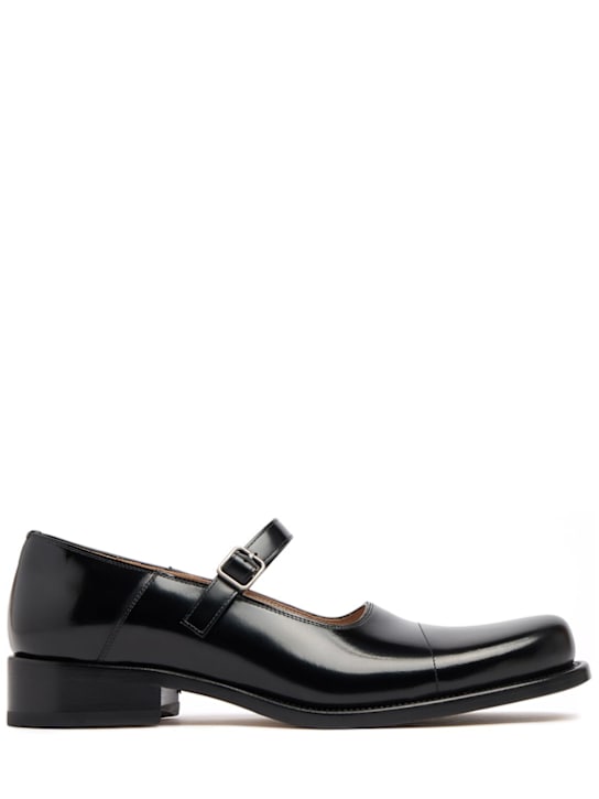 The Row: Kai leather Mary Jane flats - Black - women_0 | Luisa Via Roma