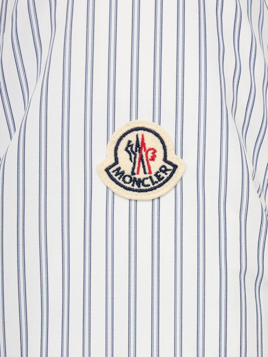 Moncler: Crescent reversible down shirt jacket - 蓝色/白色 - men_1 | Luisa Via Roma