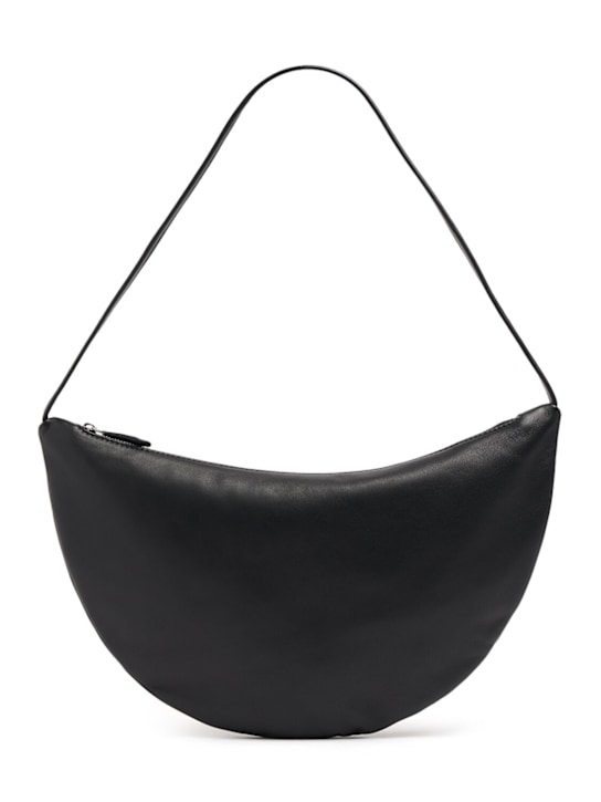 The Row: Small izzy light leather shoulder bag - Black - women_0 | Luisa Via Roma
