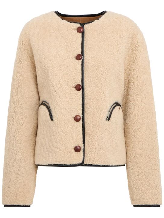 Blazé Milano: Shearlingjacke „Tatoosh Gliss“ - Beige - women_0 | Luisa Via Roma