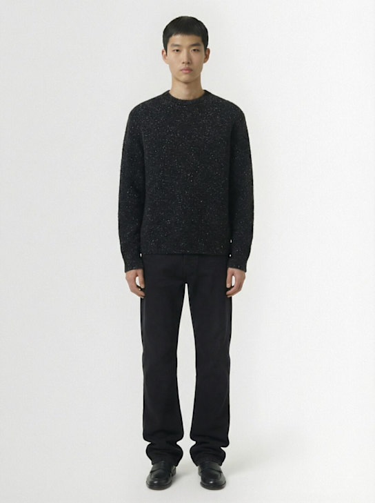 The Row: Aksel crewneck cashmere blend sweater - Charcoal - men_1 | Luisa Via Roma