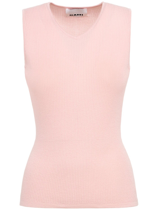 Nami: Cashmere & silk knit tank top - 浅粉色 - women_0 | Luisa Via Roma