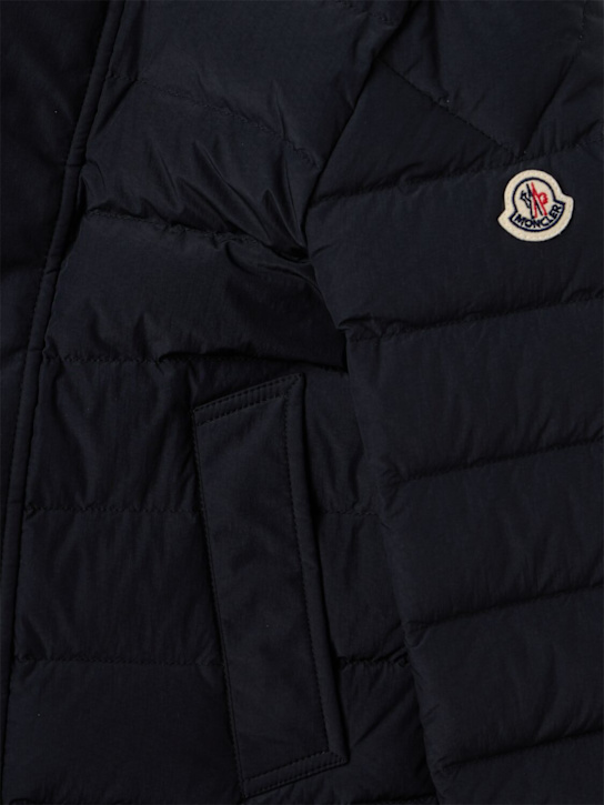 Moncler: Burhan nylon blend down jacket - Navy - kids-boys_1 | Luisa Via Roma