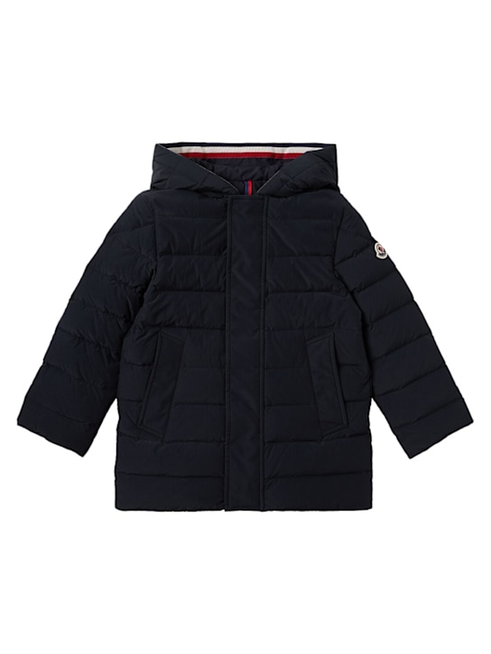 Moncler: Burhan nylon blend down jacket - Navy - kids-boys_0 | Luisa Via Roma