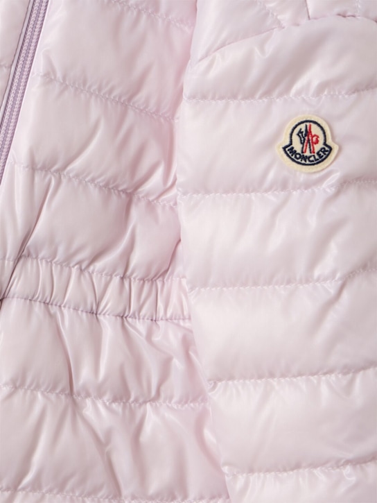 Moncler: Pinar nylon hooded down jacket - 丁香紫 - kids-girls_1 | Luisa Via Roma