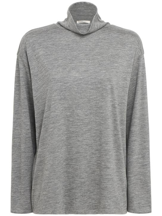 The Row: Anapolis cashmere turtleneck sweater - Heather Grey - women_0 | Luisa Via Roma