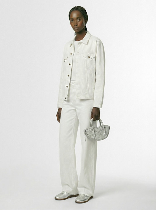 Fiorucci: Mini Lips glitter top handle bag - Silver - women_1 | Luisa Via Roma