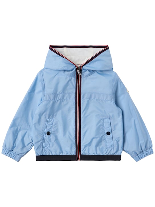 Moncler: Anton nylon hooded rain jacket - 浅蓝色 - kids-boys_0 | Luisa Via Roma