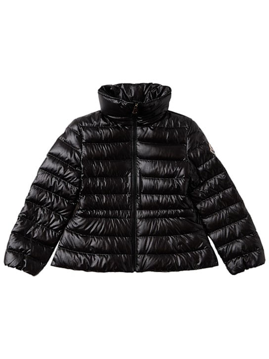 Moncler: Fem shiny nylon down jacket - 黑色 - kids-girls_0 | Luisa Via Roma