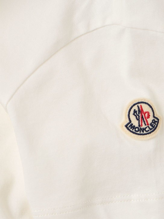Moncler: Logo cotton t-shirt - Weiß - kids-boys_1 | Luisa Via Roma