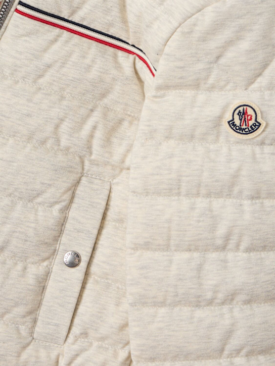 Moncler: Katai cotton down jacket - Grigio Ghiaccio - kids-boys_1 | Luisa Via Roma