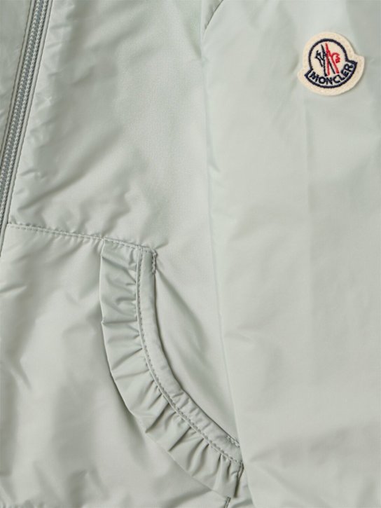 Moncler: Nigar nylon hooded rain jacket - Grün - kids-girls_1 | Luisa Via Roma