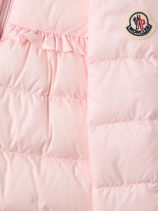 Moncler: Nazife nylon down jacket - Light Pink - kids-girls_1 | Luisa Via Roma