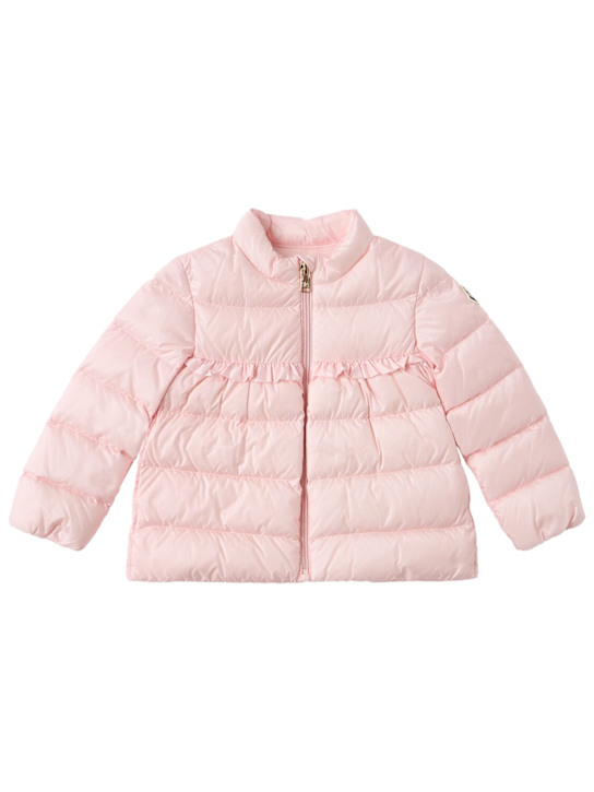 Moncler: Nazife nylon down jacket - Light Pink - kids-girls_0 | Luisa Via Roma