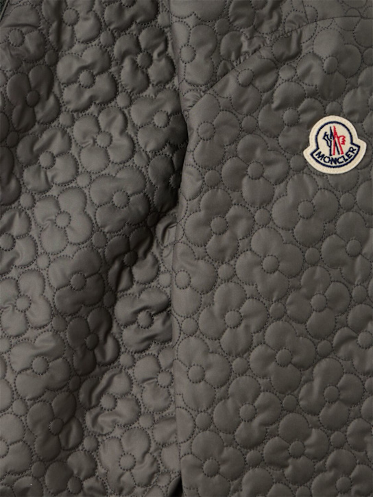 Moncler: Kamelya floral-quilted padded jacket - Verde Oliva - kids-girls_1 | Luisa Via Roma