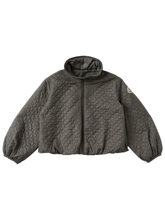 Moncler: Kamelya floral-quilted padded jacket - Verde Oliva - kids-girls_0 | Luisa Via Roma