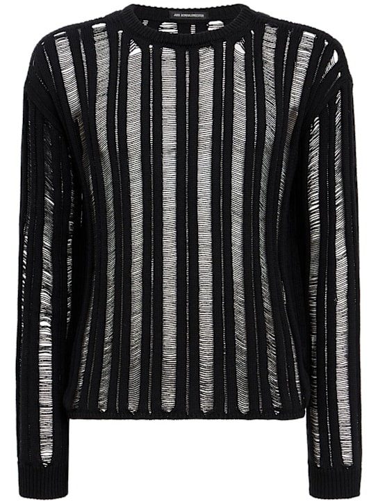Ann Demeulemeester: Danial镂空针织毛衣 - 黑色 - men_0 | Luisa Via Roma