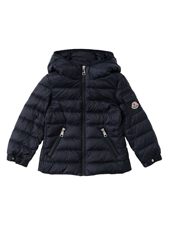 Moncler: Gles nylon down jacket - 海军蓝 - kids-girls_0 | Luisa Via Roma