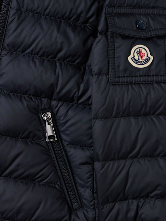 Moncler: Gles nylon down jacket - 海军蓝 - kids-girls_1 | Luisa Via Roma