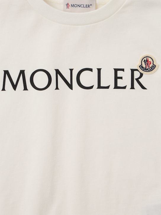 Moncler: Logo cotton t-shirt - Weiß - kids-boys_1 | Luisa Via Roma