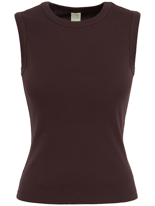 Flore Flore: Esme棉质背心 - 棕色 - women_0 | Luisa Via Roma