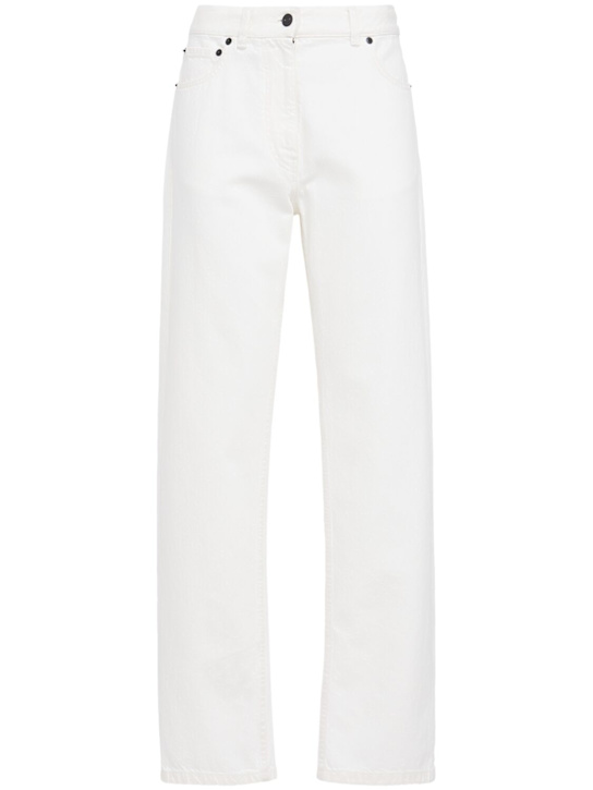 The Row: Burty中腰棉质直筒牛仔裤 - 白色 - women_0 | Luisa Via Roma