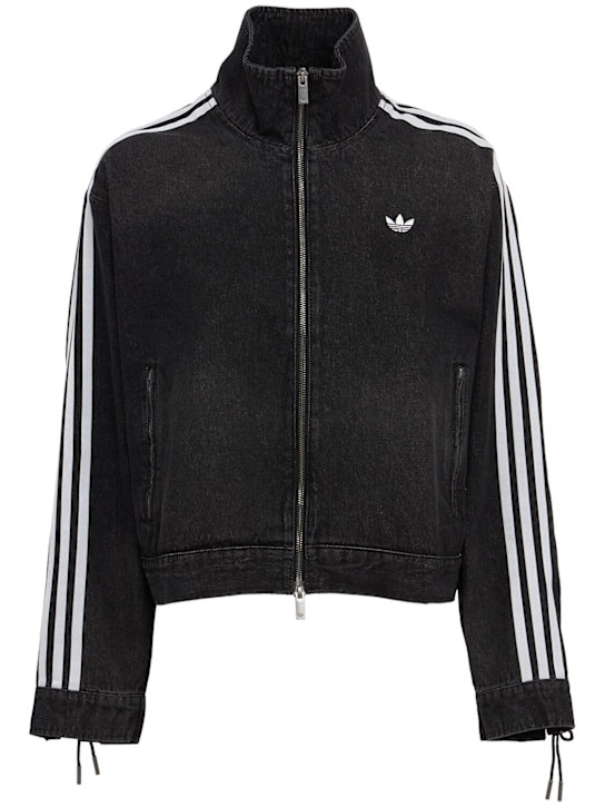 adidas Originals: Firebird denim jacket - 黑色 - women_0 | Luisa Via Roma