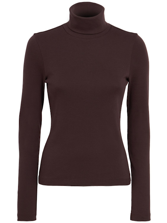 Flore Flore: Dinah长袖棉质T恤 - 棕色 - women_0 | Luisa Via Roma