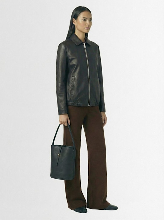 By Malene Birger: Maryllon grain leather tote bag - Nero - women_1 | Luisa Via Roma