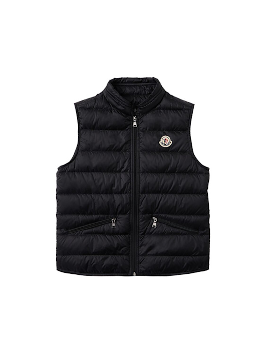 Moncler: Gui nylon packable down vest - Black - kids-boys_0 | Luisa Via Roma