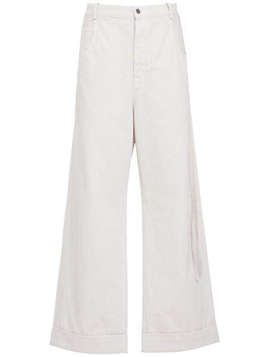 Ann Demeulemeester: Michael 5-pocket high comfort pants - アイボリー - men_0 | Luisa Via Roma