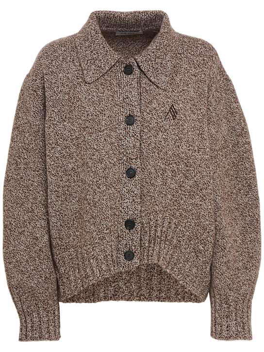 The Attico: Knit wool & cashmere cardigan - Braun - women_0 | Luisa Via Roma