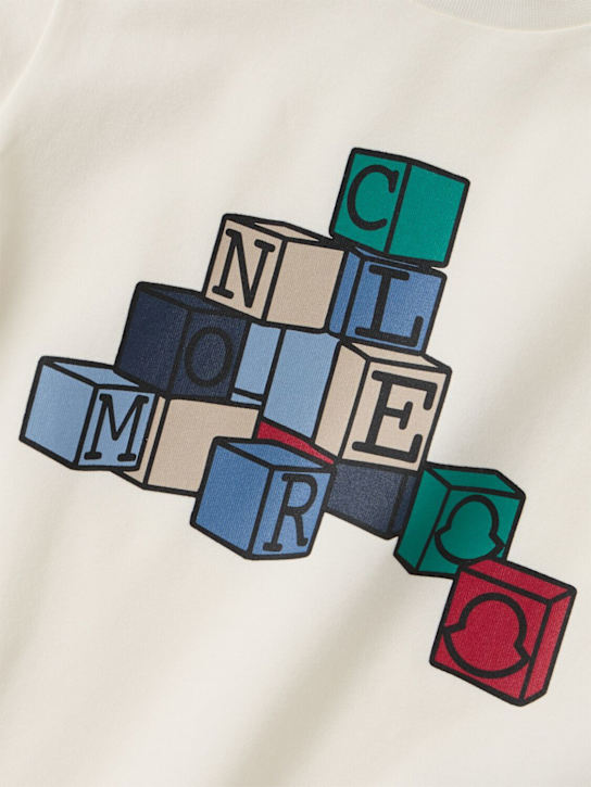 Moncler: Logo cotton t-shirt - Blanco - kids-boys_1 | Luisa Via Roma