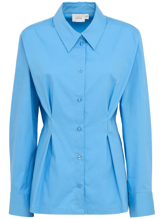 Gestuz: Opy cotton blend shirt - 浅蓝色 - women_0 | Luisa Via Roma