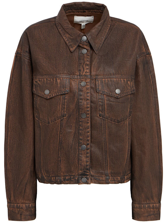 Gestuz: Cellie coated denim jacket - 棕色 - women_0 | Luisa Via Roma