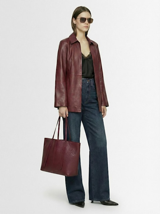 By Malene Birger: Abilla grain leather tote bag - Cabernet - women_1 | Luisa Via Roma