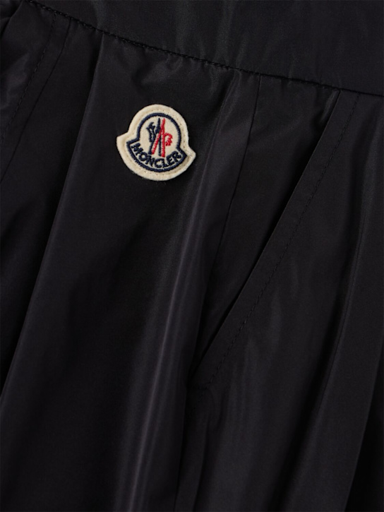 Moncler: Pleated tech taffeta shorts - Denim Bleu - kids-girls_1 | Luisa Via Roma