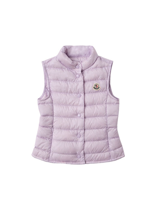 Moncler: Liane packable nylon down vest - 丁香紫 - kids-girls_0 | Luisa Via Roma