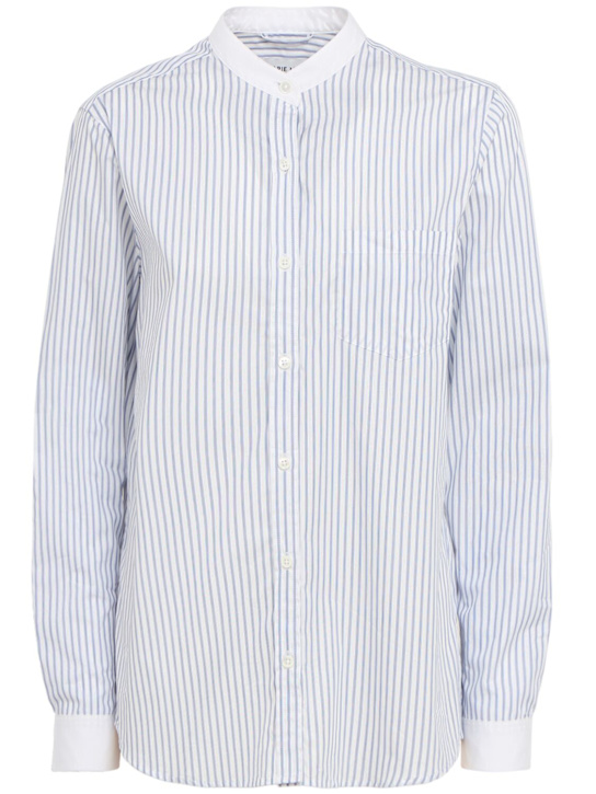 Marie Marot: Lison cotton shirt - 白色/蓝色 - women_0 | Luisa Via Roma