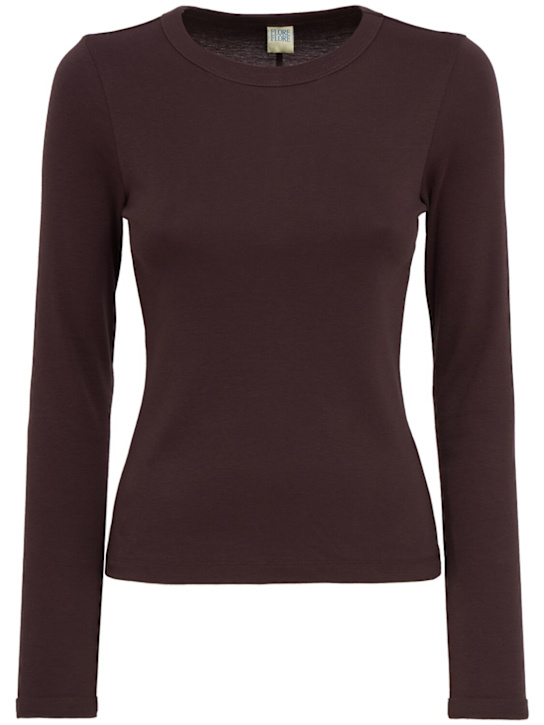 Flore Flore: T-shirt manches longues Max en coton - Marron - women_0 | Luisa Via Roma