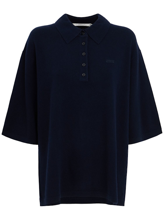 Gestuz: Manzi oversized wool knit polo - 海军蓝 - women_0 | Luisa Via Roma