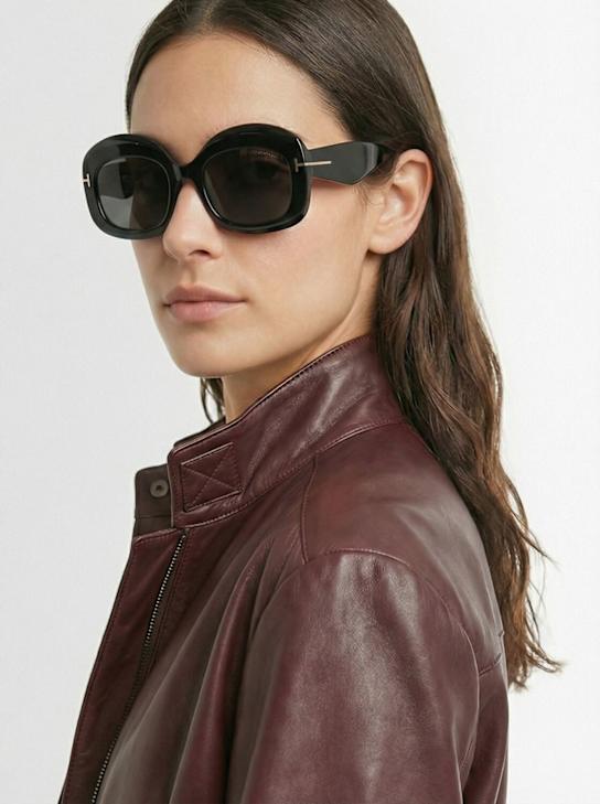 Tom Ford: Runde Sonnenbrille „Carmen 02“ - Schwarz Glänzen - women_1 | Luisa Via Roma