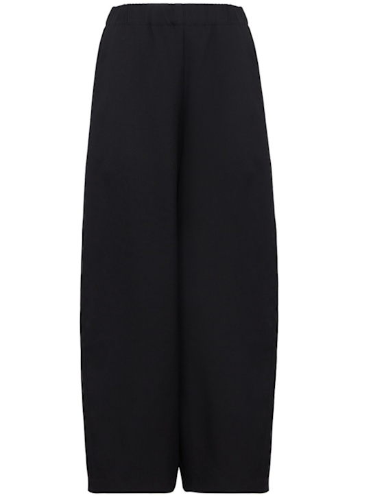 Diana Milkanova: 羊毛阔腿裤 - 黑色 - women_0 | Luisa Via Roma