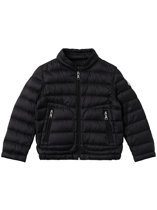 Moncler: Acorus nylon packable down jacket - Black - kids-boys_0 | Luisa Via Roma