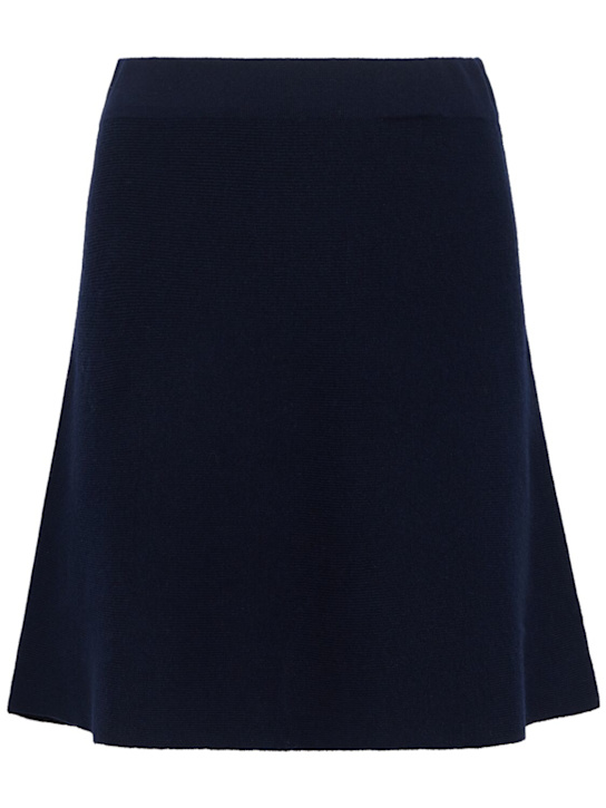 Gestuz: Manz wool knit mini skirt - Bleu Marine - women_0 | Luisa Via Roma