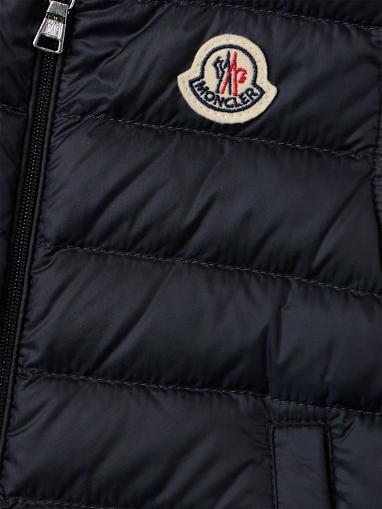 Moncler: New Amaury nylon packable down vest - ミッドナイトブルー - kids-boys_1 | Luisa Via Roma