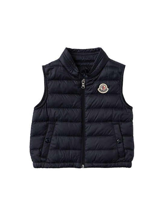 Moncler: New Amaury nylon packable down vest - ミッドナイトブルー - kids-boys_0 | Luisa Via Roma