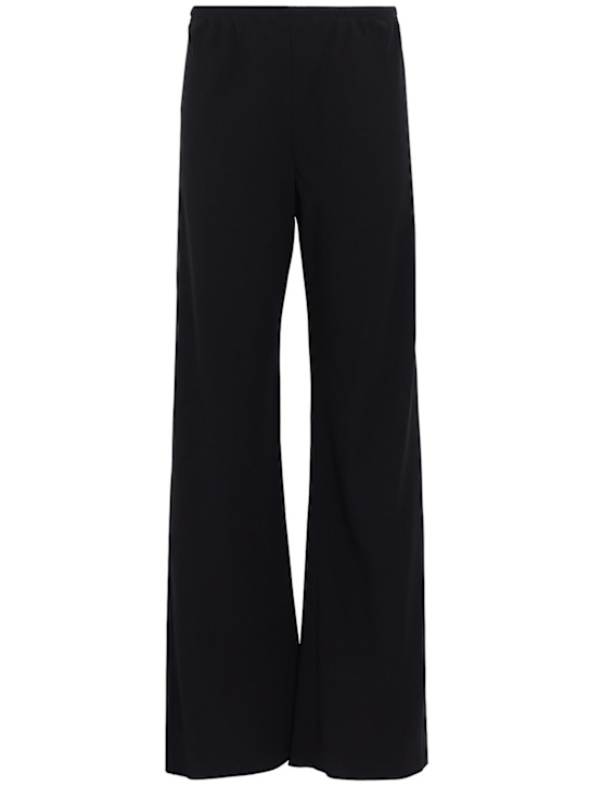 The Row: Galen crepe georgette wide pants - Black - women_0 | Luisa Via Roma